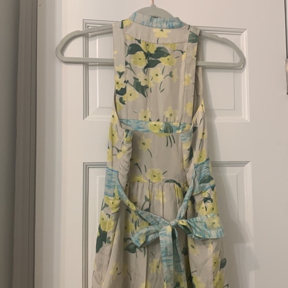 Anthropology Dress Maeve size 2 60% cotton-40% silk. Yellow blue and tan - Picture 8 of 14